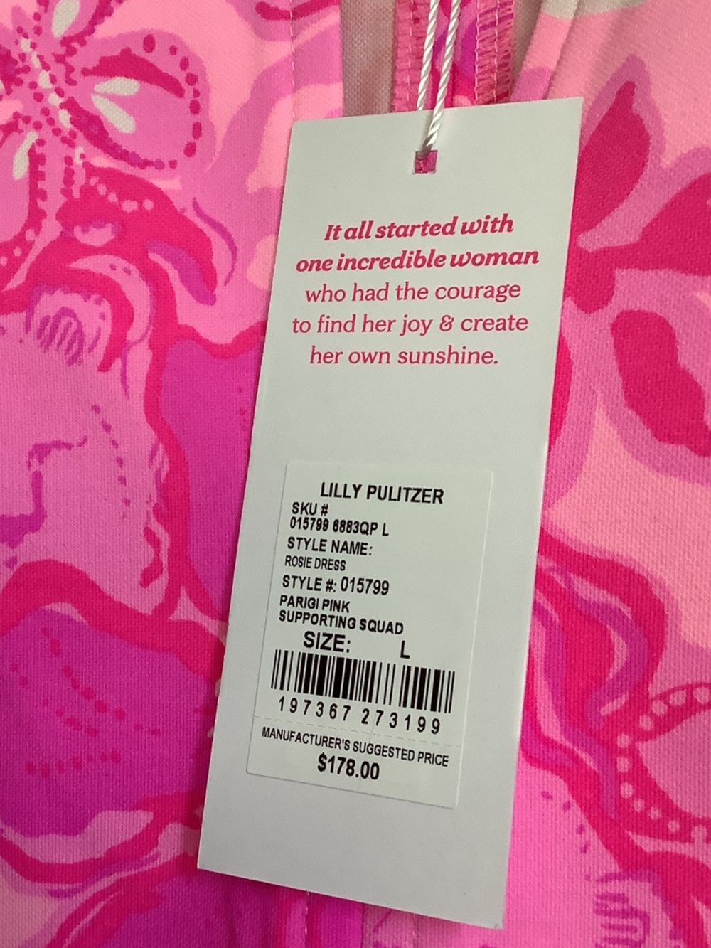 Lilly Pulitzer Parigi Pink Floral Print Dress - Pink & Hot Pink - Picture 2 of 3
